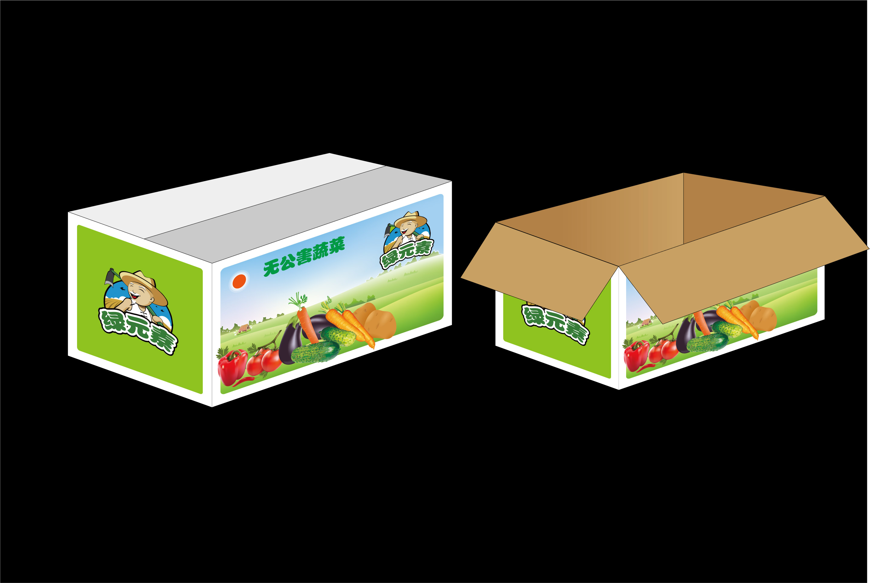 设计蔬菜包装箱、胶带纸、标识贴_350元_K68威客任务